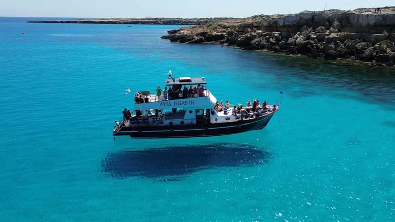 Protaras: Luxury Blue Lagoon Cruise / 3H, 2 Swim Stops - Starting at Paralimni Marina