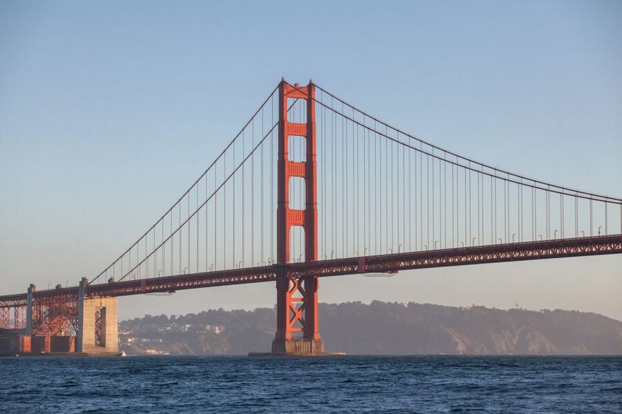 San Francisco Bay Sunset Cruise by Luxury Catamaran - The Golden Gate Bridge from underneath