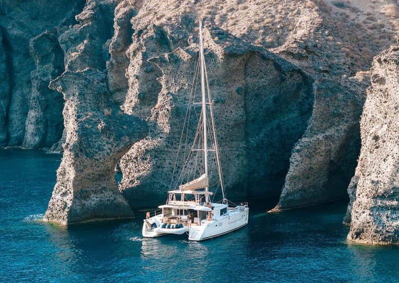 Santorini: Luxury Catamaran Cruise with Lunch, BBQ & Drinks - The ride from your hotel to Vlychada Port