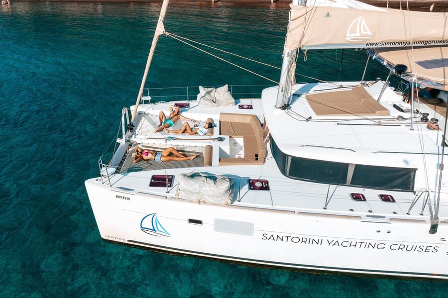 Santorini: Luxury Sunset Cruise with Dinner, BBQ, and Drinks - The hot springs at Palea Kameni