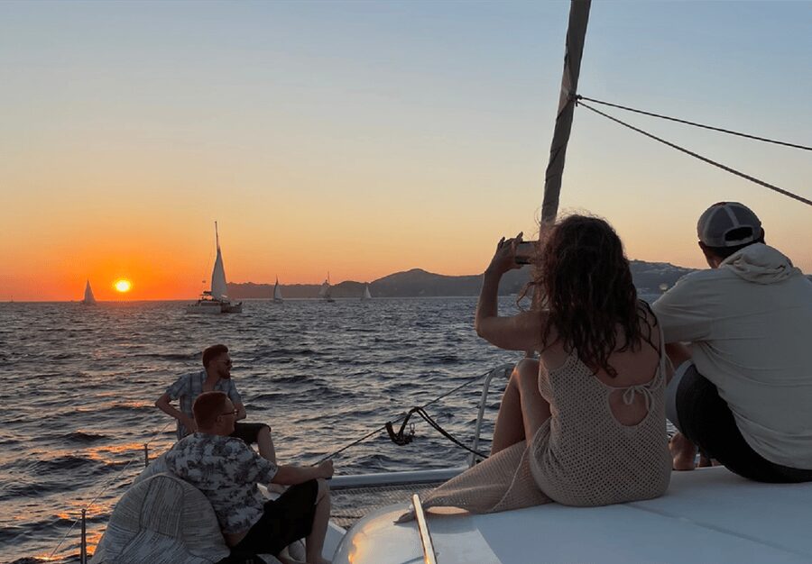 Santorini: Luxury Sunset Cruise with Dinner, BBQ, and Drinks - Sunset from the Aegean Sea