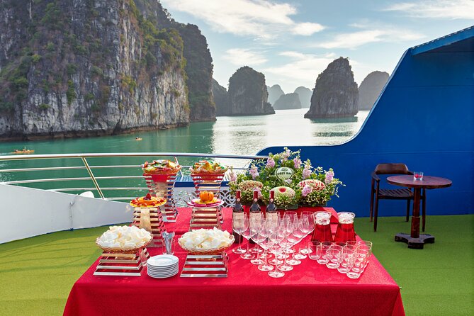 Sea Lion Luxury 5-Star Halong Day Cruise,Buffet Lunch,Shuttle Bus - Kayaking or a bamboo boat at Hang Luon Cave