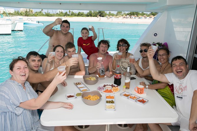 St Maarten Luxury Catamaran Full-Day Group Charter - Happy Bay and Long Bay La Samana