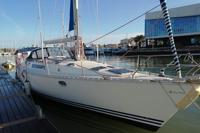 Sunset on a Luxury Sailing Yacht from Vilamoura (Max 12 Guests) - The small beach reached only by sea at high tide