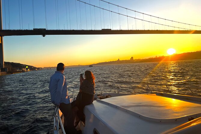 Sunset or Daytime Istanbul Guided Luxury Yacht Cruise with Snacks - Crossing under the Bosphorus Bridge