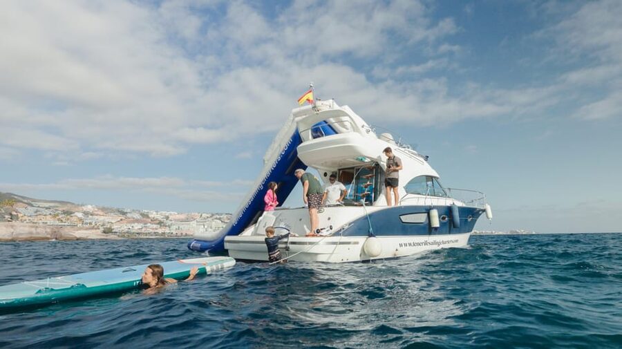 Tenerife: Private Luxury Yacht Sunset Cruise - Leaving Puerto Colón as the sun drops
