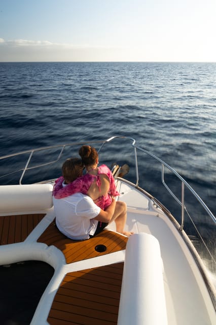 Tenerife: Private Luxury Yacht Sunset Cruise - Tapas, fruit, and drinks without a restaurant schedule