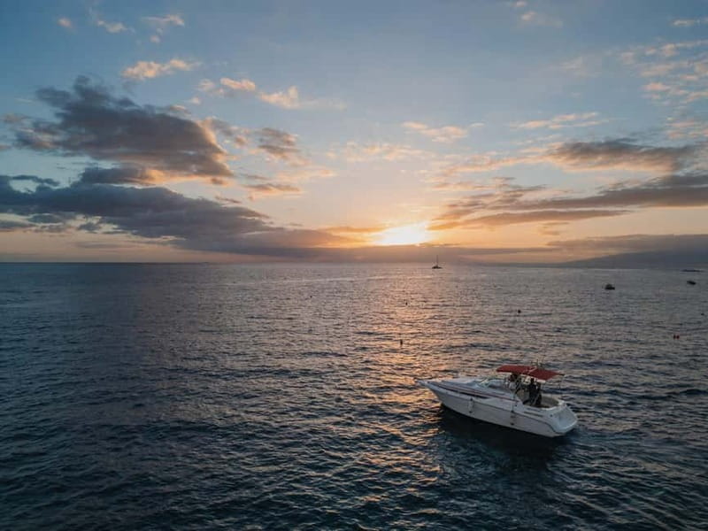 Tenerife: VIP Private Luxury 2 Hour Sunset Boat Charter - A glass of bubbles and a westbound route
