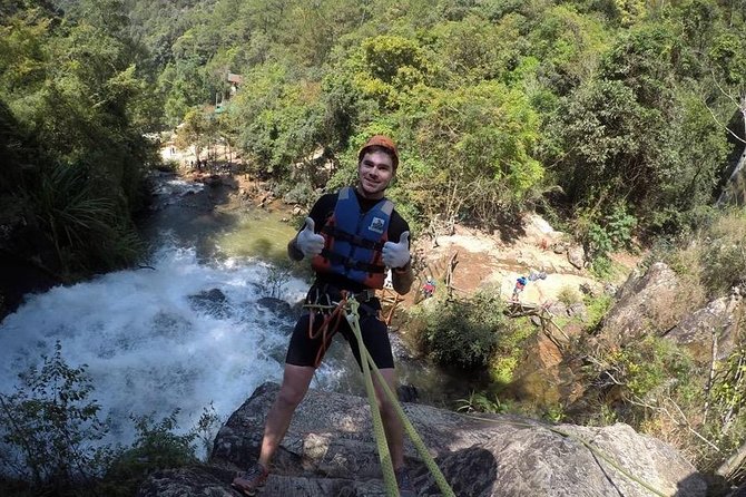 VIP Adventure Tour- Dalat Canyoning/Snapling/Rappeling - Sliding down a waterfall and stopping for lunch