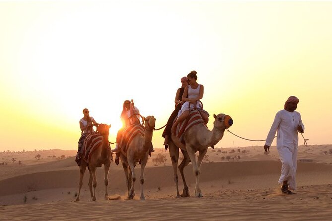 VIP Desert Safari Dubai with BBQ Dinner and Camel Riding - Dune bashing for 25 to 35 minutes