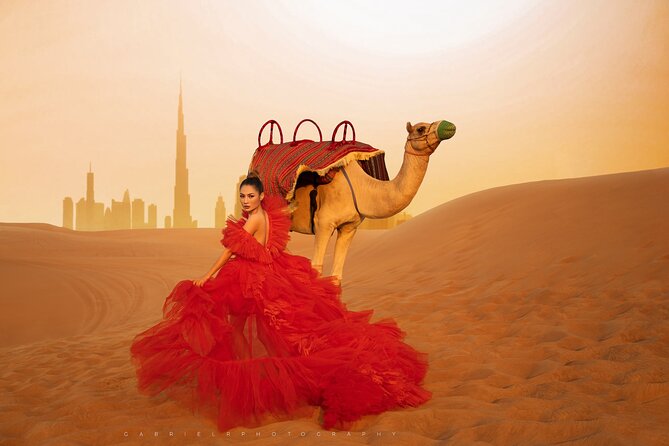 VIP Dubai Desert Safari Camel Ride, Sand Ski, Live BBQ Dinner - Sandboarding on Soft Red Sand